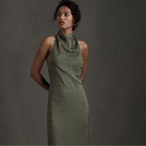 Fame and Partners Chrisley Jacquard Halter Dress